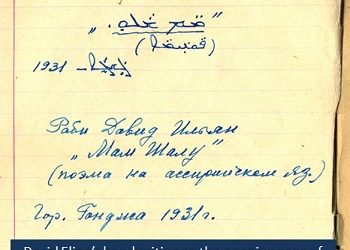 Commentary on David Elian and the Poem “Mam Shallou”